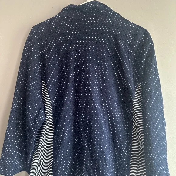 Chico's Navy Polka Dot Bomber Jacket - Picture 6 of 6